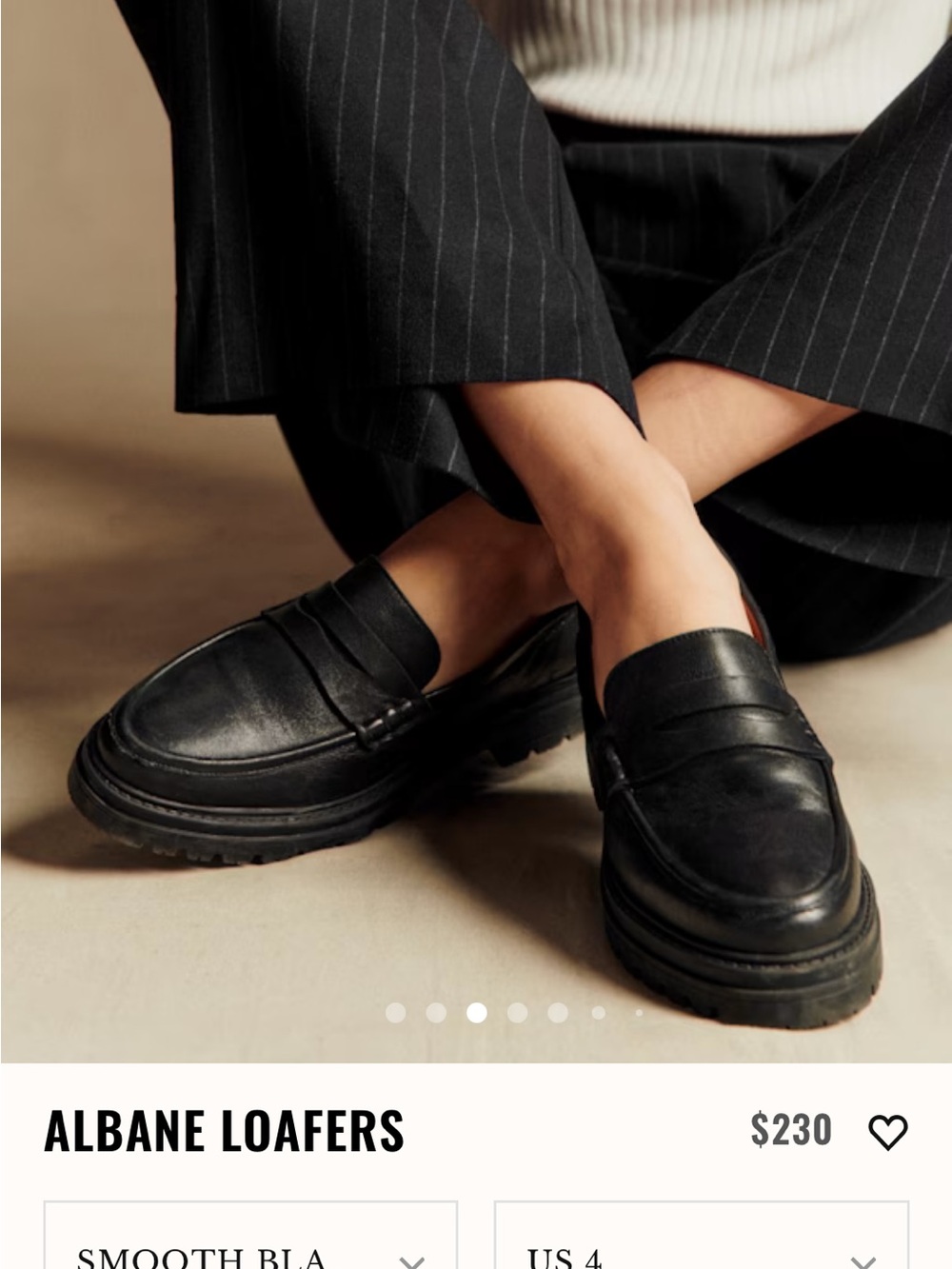 Sezane Black Albane Leather Loafers NWOT